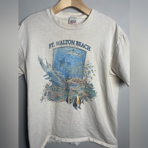 Anvil Vintage Single Stitch Short Sleeve Ft Walton Beach Shirt Size XL - Picture 3 of 9